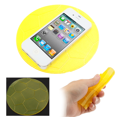 Fooball Style Transparent Super Magic of Silicone Car with Non-slip Pad for Phone / GPS/ MP4/ MP3, Yellow